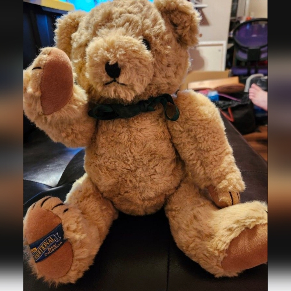Rare Vintage 1990s Kellytoy Posable Teddy Bear, The Traditional Bear Collection